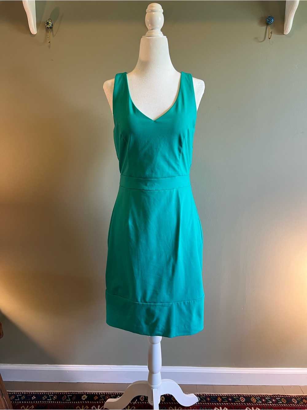 Cynthia Rowley Teal‎ V-Neck Racerback Midi Dress